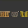 Colorful Plastic Mesh Baskets in Orange Pink and Yellow for Home Storage