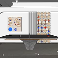 Modern Interior With Table Tennis Table And Circular Wall Patterns