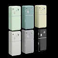 Stylish Double Door Refrigerators In Multiple Colors For Modern Home Kitchen 3d model