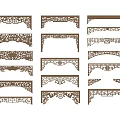 Chinese-style Solid Wood Carved Door Lintel Flower Lattice Hanging Carved Component Partition Beam Pane Door Head Angle Flower 3d model