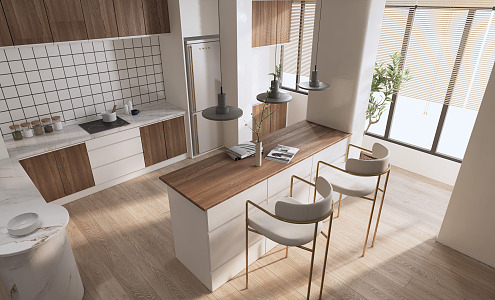 Nordic Kitchen Home Open Kitchen 3d model