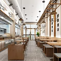 Japanese Ramen Restaurant Interior With Wooden Decor Staircase And Bar Counter