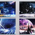 space background board 3d model