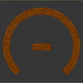 Curved Wooden Furniture With Circular Seating Design And Small Center Piece