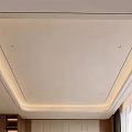 Modern Minimalist Ceiling Design With Built in LED Strips Recessed Lights And Soft Lighting