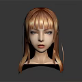 Game And Movie Female Character With Long Red Hair 3D Model Head Close Up