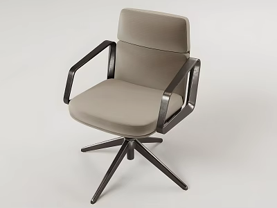 Ergonomic Modern Gray Office Chair With Padded Back Armrests And Sturdy Five-Point Base 3d model