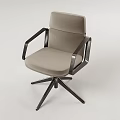 Ergonomic Modern Gray Office Chair With Padded Back Armrests And Sturdy Five-Point Base