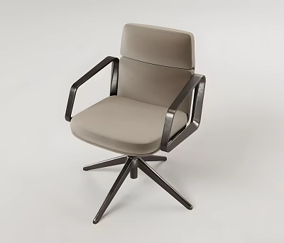 Ergonomic Modern Gray Office Chair With Padded Back Armrests And Sturdy Five-Point Base 3d model