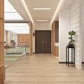 Spacious Bright Modern Leisure Area With Green Yoga Mats Wooden Floors And Long Benches