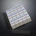 Large Stack of US Dollar Bills Arranged Neatly on Dark Surface 3d model