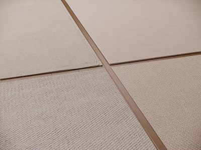 Light Colored Textured Square Rugs Interconnected With Wooden Dividers 3d model