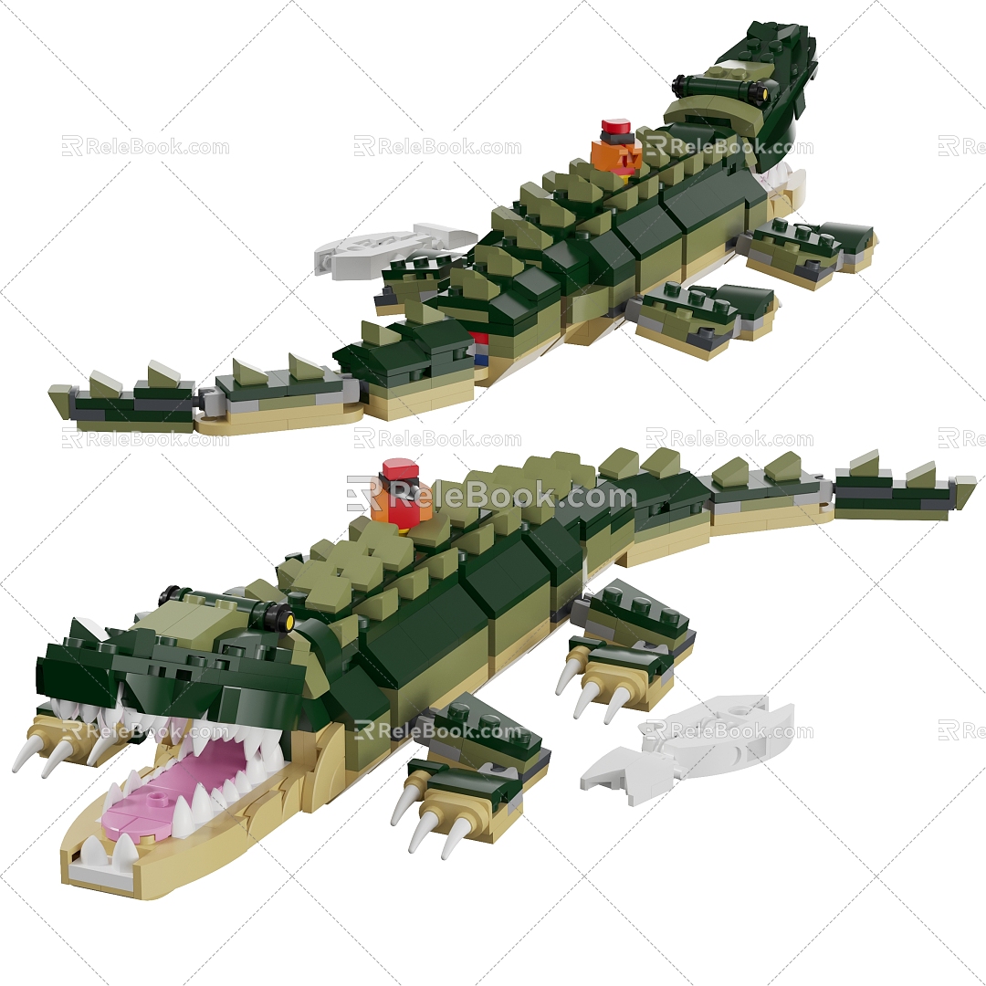 Modern Lego Crocodile 3d model