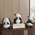 Panda Shaped Ceramic Decorative Figurines for Home Decor Display on Books 3d model