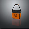Portable Orange Insulated Cooler Box With Black Handle And TIGER Logo For Outdoor Use