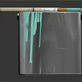 Silver Paint Can With Dripping Teal Paint And Wooden Handle Brush