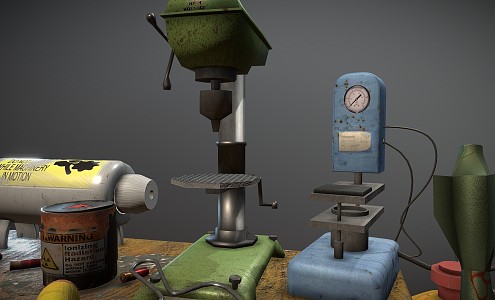 Industrial LOFT Equipment Workbench 3d model