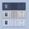 Modern Electrical Switches and Sockets with Different Color Panels for Home Daily Use