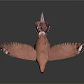 Pink Pigeon Animal Painting with Spread Wings on Dark Background and Reflection