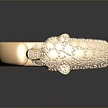 Leopard Head Shaped Rose Gold Ring With Sparkling Diamond Details
