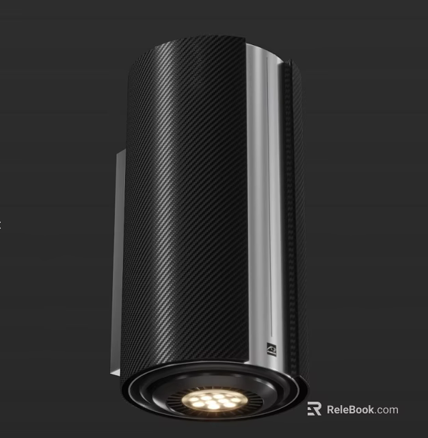 Modern Black Silver Downlight Spotlight With Textured Surface And Sleek Design 3d model 