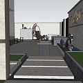 Modern Courtyard Garden Design With Stone Paving Green Plants And Seating Area