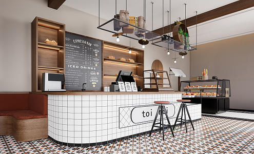 Modern Milk Tea Shop 3d model