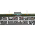 Multi Level Subway Station With Underground Platform Metro Train Street Lamps And Benches