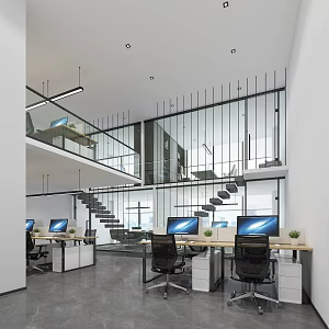 modern public office area office 3d model