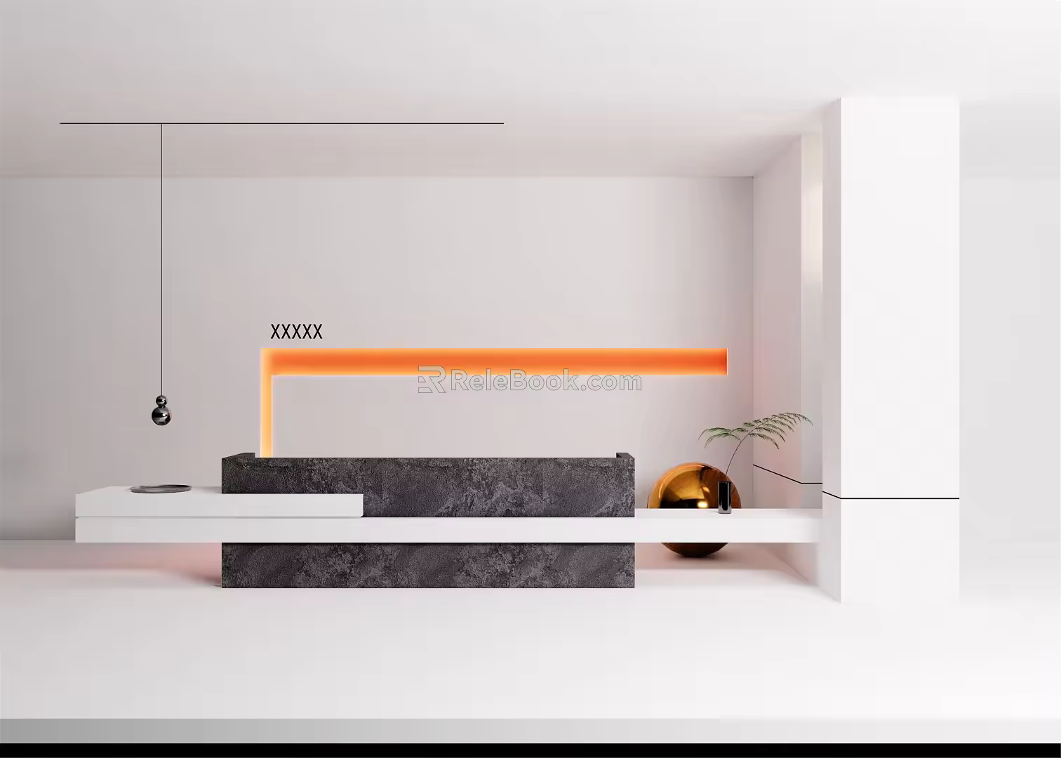 Modern reception desk 3d model