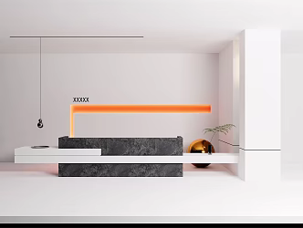 Modern reception desk 3d model