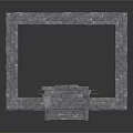 Architectural Gray Stone Frame Structure With Steps And Connecting Design Elements 3d model