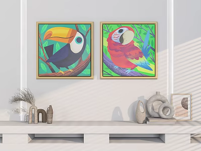 Modern Decorative Painting Home Decorative Painting Mei Chen Pendant 3d model