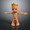 Humanoid Tree Creature With Green Crown And Trunk Body Standing Arms Outstretched