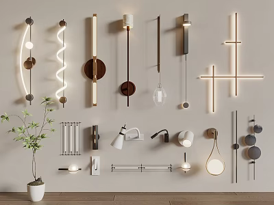 Modern Wall Lights with Diverse Designs and Styles for Home Interiors 3d model