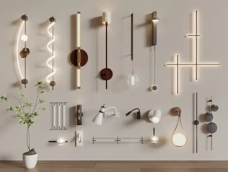 Modern wall lamp bedside wall lamp long strip wall lamp metal wall lamp decorative wall lamp 3d model