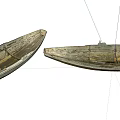 Two Old Wooden Boats With Weathered Hull And Rustic Wood Surface Design