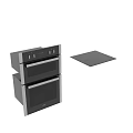 Modern Kitchen Appliances With Double Oven Electric Cooktop And Control Knobs