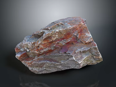 Natural Rustic Stone And Wood With Red Gray Hues And Rough Surface Texture Design 3d model