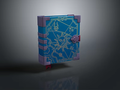 Blue Purple Decorative Storage Chest With Lock And Vintage Pattern For Daily Use 3d model