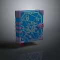 Blue Purple Decorative Storage Chest With Lock And Vintage Pattern For Daily Use