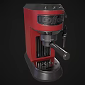 Stylish Red Coffee Machine For Daily Household Use In Modern Kitchen 3d model