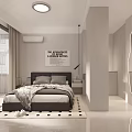 Modern Living And Dining Room With Gray Sofa Abstract Artwork Dining Table And Pendant Light