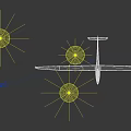 Intelligent Glider ASH-25 Model Flying with Extended Wings and White Fuselage