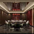 Elegant Chinese Private Dining Room Interior With Round Table Seating And Traditional Decor