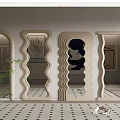 Decorative Mirrors With Various Shapes In Modern Interior With Plant Decor