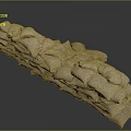 Durable Stacked Sandbags With Reinforced Seams For Household Flood Protection And Emergency Use
