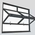 Modern Black Frame Casement Window With Hooks And Functional Structure Design