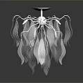 Elegant Feather Shaped Glass Chandelier With Modern Design And Decorative Accents