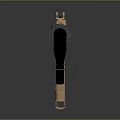 Modern Tactical Weapon Rifle With Black Barrel Brown Grip And Rail System